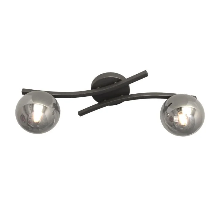 Emibig Luz de techo Opus Acero Negro | Apta para 2x E14 - Max 10W