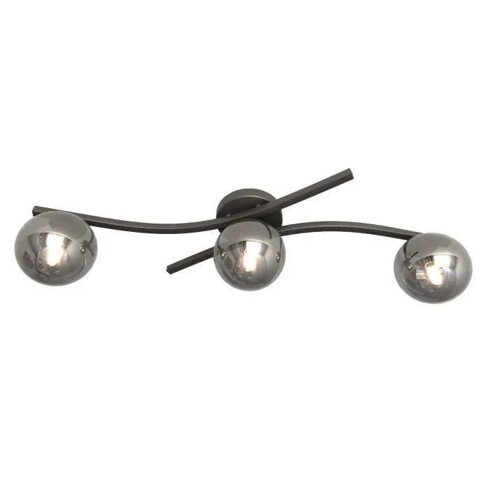 Emibig Luz de techo Opus Acero Negro | Apta para 3x E14 - Max 10W