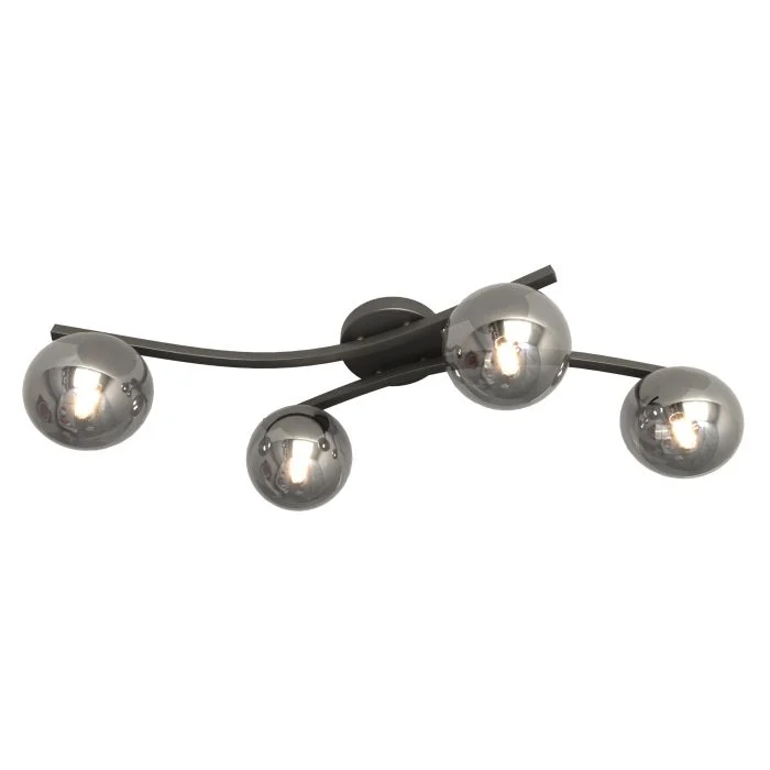 Emibig Luz de techo Opus Acero Negro | Apta para 4x E14 - Max 10W