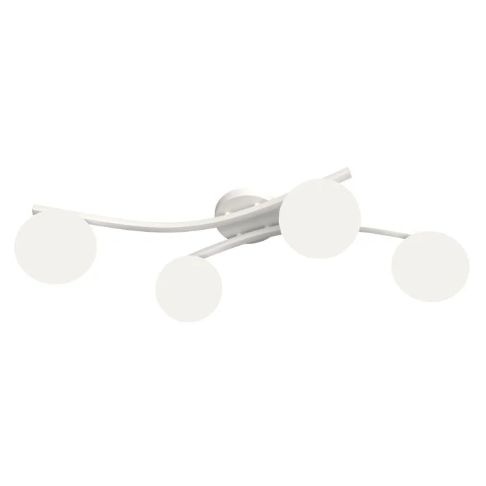 Emibig Luz de techo Opus Acero Blanco | Apta para 4x E14 - Max 10W