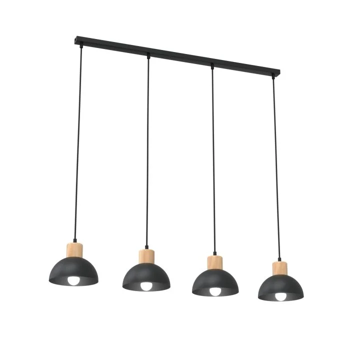 Emibig Luz de techo Seco Acero Negro | Apta para 4x E27 - Max 15W