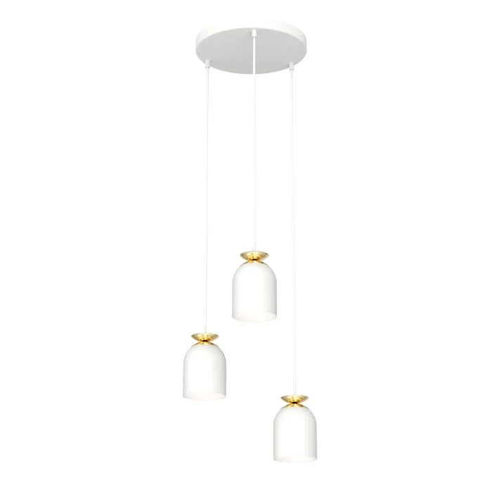 Emibig Colgante De Luz Target Acero Blanco | Apta para 3x E27 - Max 15W