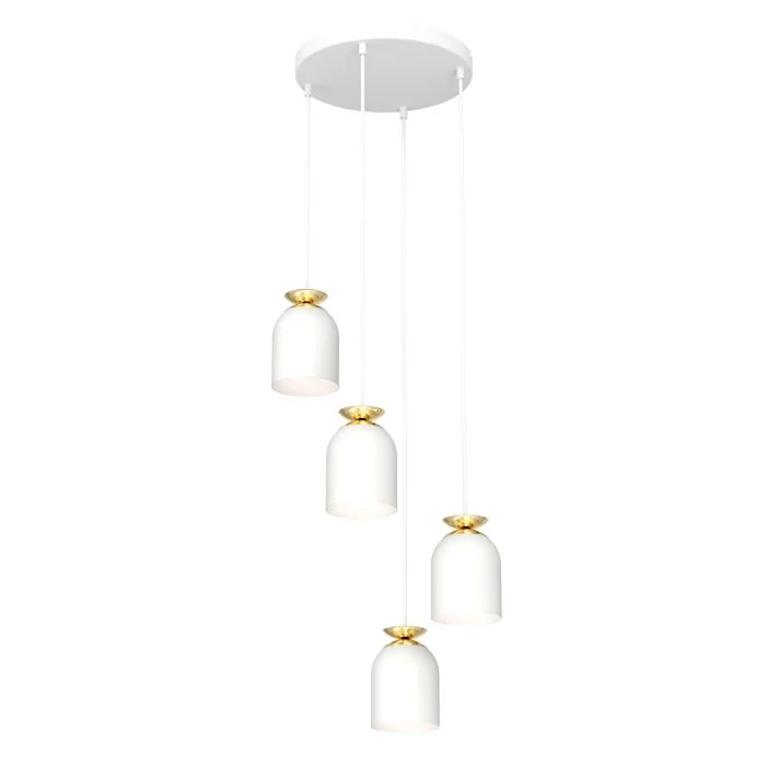 Emibig Colgante De Luz Target Acero Blanco | Apta para 4x E27 - Max 15W