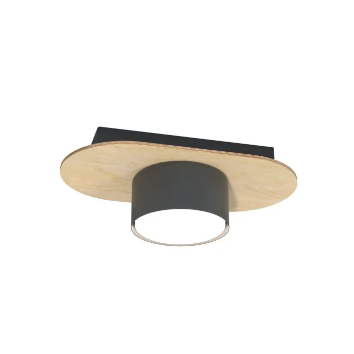 Emibig Luz de techo Diaz Acero Negro | Apta para 1x GX53 - Max 12W