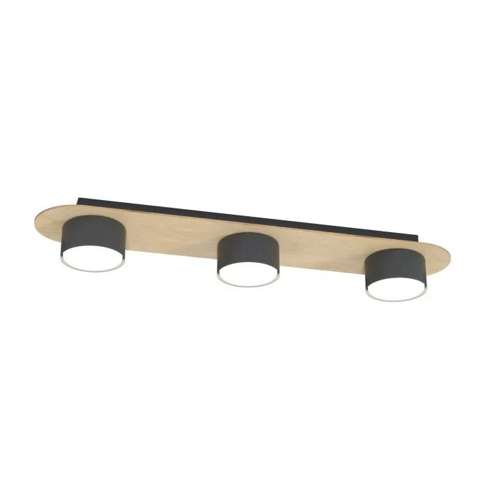 Emibig Luz de techo Diaz Acero Negro | Apta para 3x GX53 - Max 12W