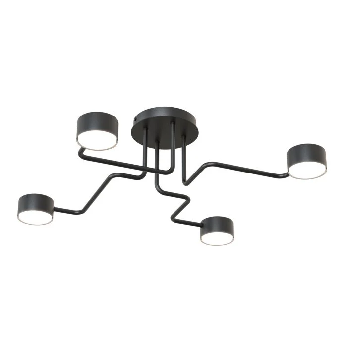 Emibig Luz de techo Kurage Acero Negro | Apta para 4x GX53 - Max 12W