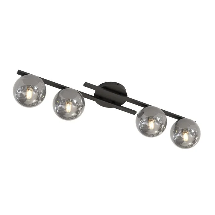 Emibig Luz de techo Kairo Acero Negro | Apta para 4x E14 - Max 10W