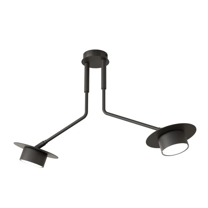 Emibig Luz de techo Mizu Acero Negro | Apta para 2x GX53 - Max 12W