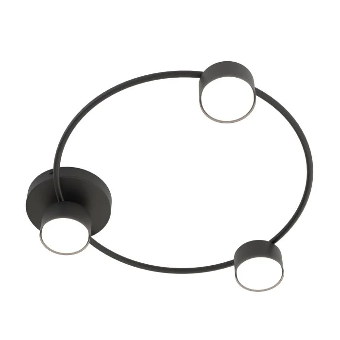 Emibig Luz de techo Lucio Acero Negro | Apta para 3x GX53 - Max 12W