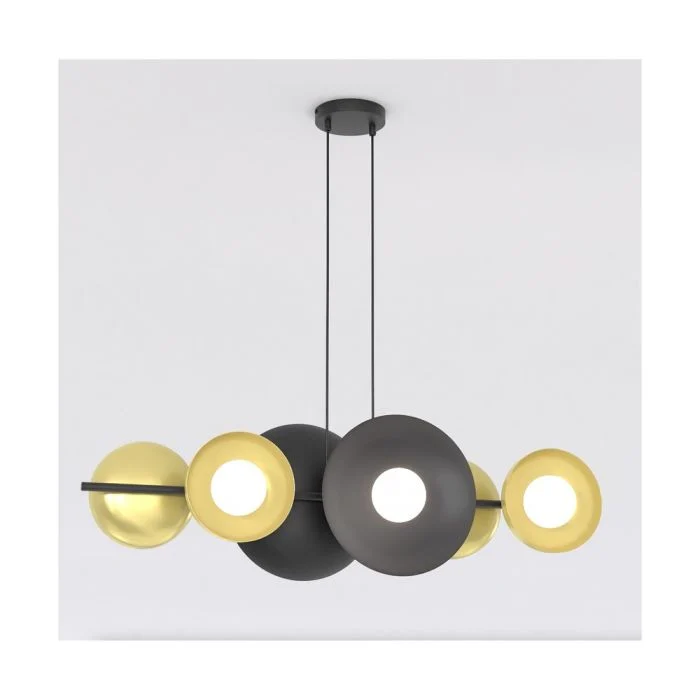 Emibig Colgante De Luz Volum Acero Negro | Apta para 6x G9 - Max 8W