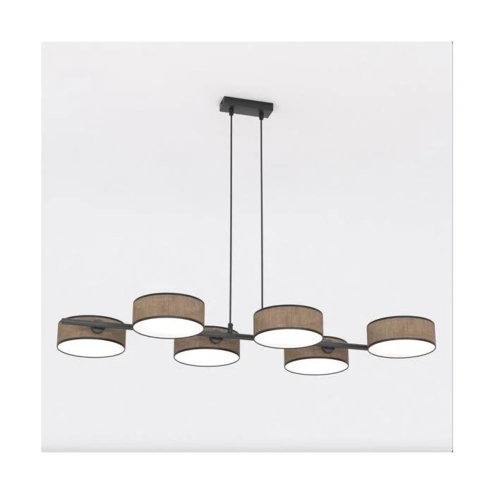 Emibig Colgante De Luz Drumz Acero Marrón | Apta para 6x E14 - Max 10W