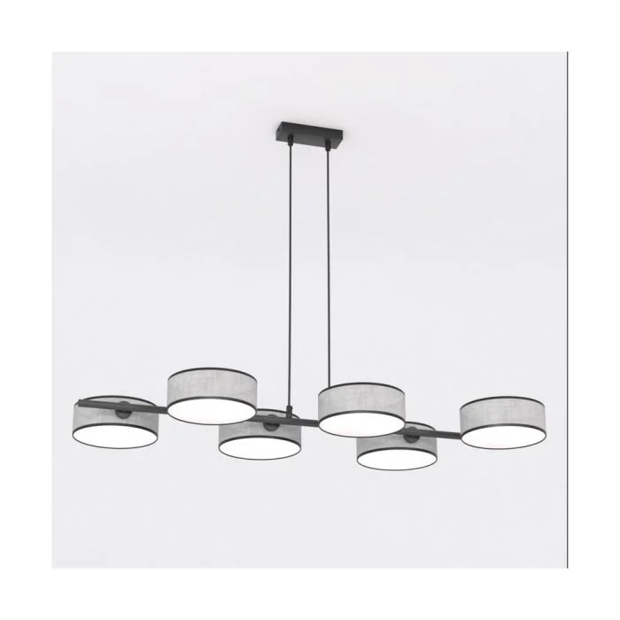Emibig Colgante De Luz Drumz Acero Gris | Apta para 6x E14 - Max 10W