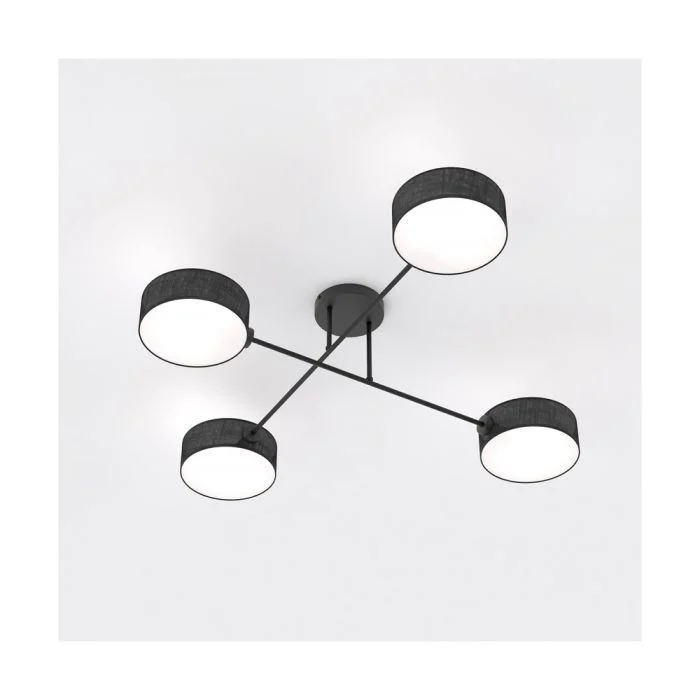 Emibig Luz de techo Maga Acero Negro | Apta para 4x E14 - Max 10W