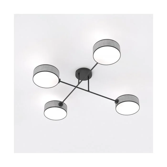 Emibig Luz de techo Maga Acero Gris | Apta para 4x E14 - Max 10W