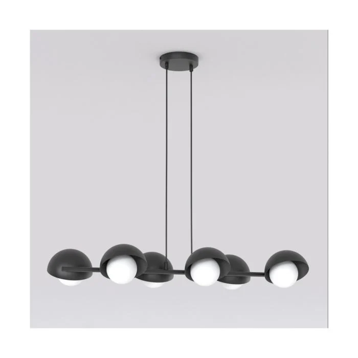 Emibig Colgante De Luz Boom Acero Negro | Apta para 6x G9 - Max 8W