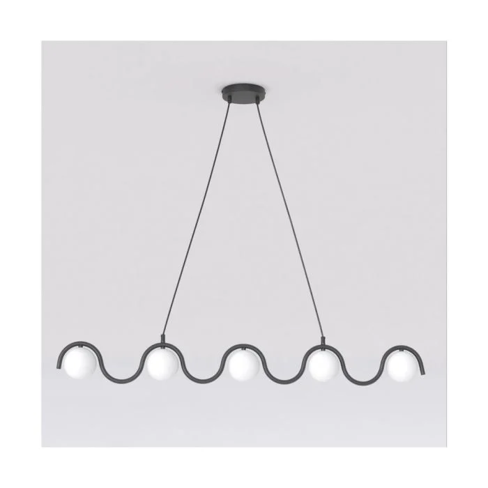 Emibig Colgante De Luz Sinus Acero Negro | Apta para 5x G9 - Max 8W