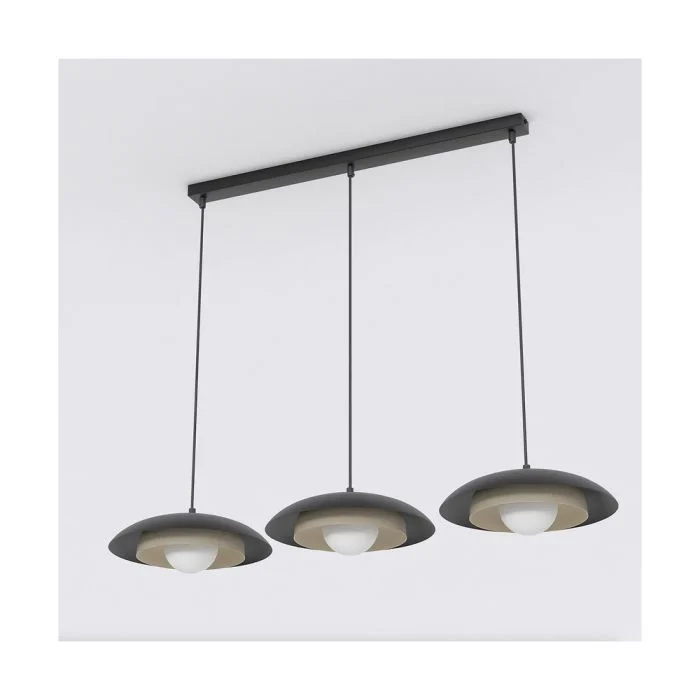 Emibig Colgante De Luz Skin Acero Negro | Apta para 3x G9 - Max 8W