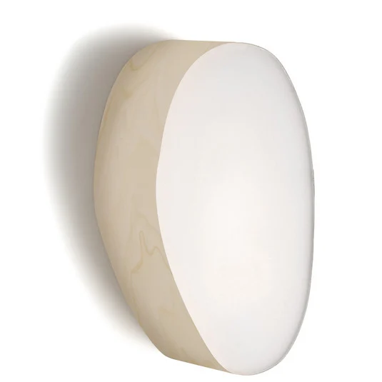 LZF Guijarro Aplique de pared LED pequeño, marfil
