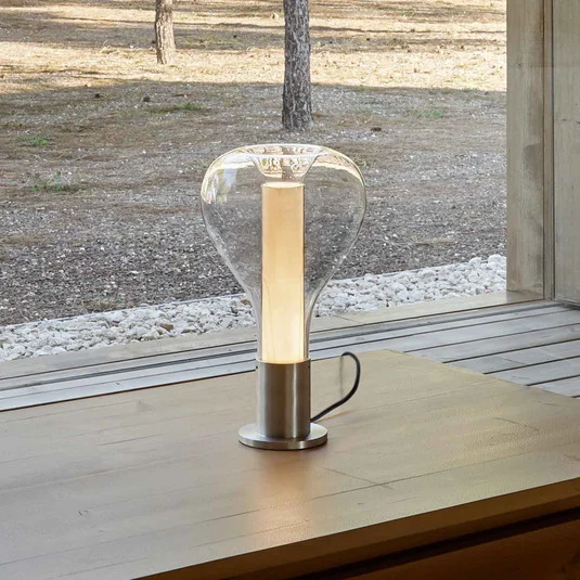 LZF Eris lámpara de mesa LED, aluminio/marfil