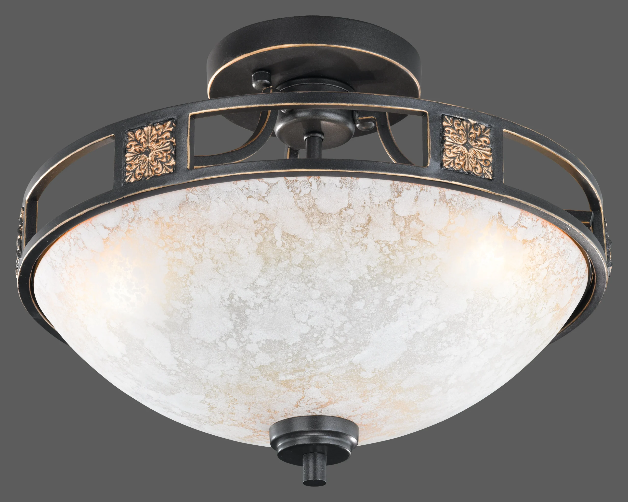 Plafón de techo Trio Quinta 3 luces óxido Ø42cm 608100324