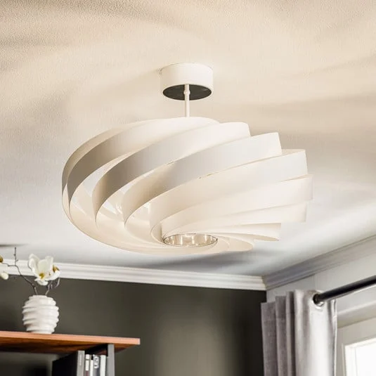 Plafón Vento, blanco, Ø 60 cm, metal, E27