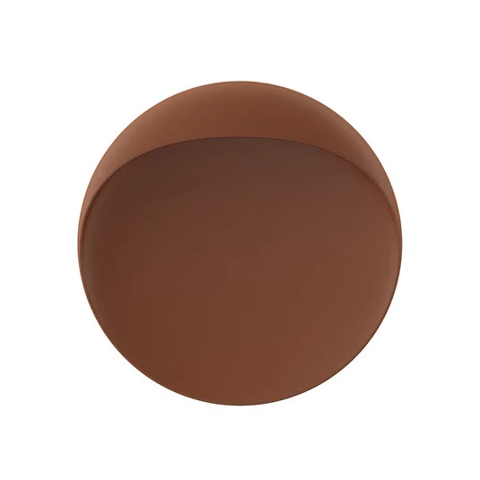 Aplique de pared LED de Louis Poulsen, color corten, 3000 K, Ø 20 cm