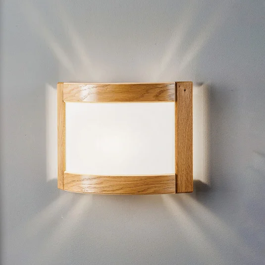 Zanna aplique de pared de madera, altura 22 cm, roble claro