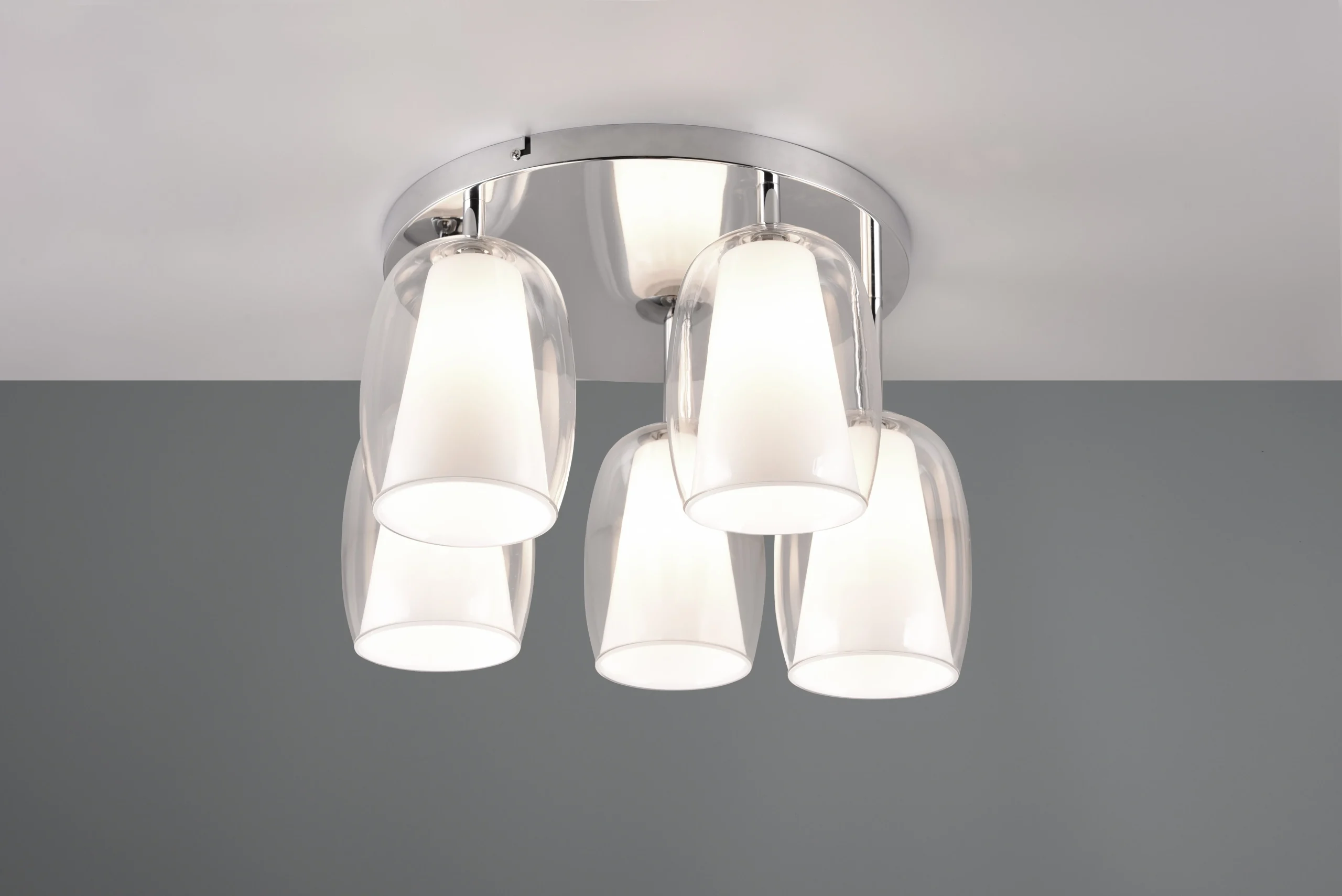 Plafón de techo Trio Barret LED cromo 3000K Ø48cm 6