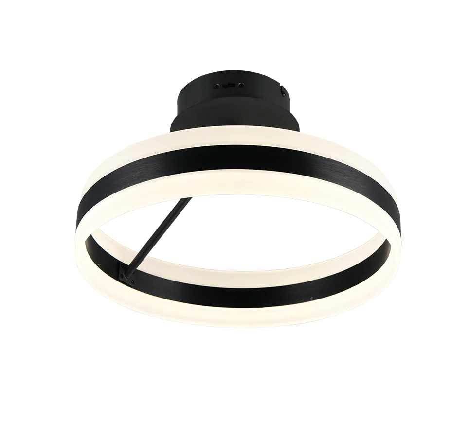 Plafón de techo Trio Dios LED negro mate Ø40cm 6