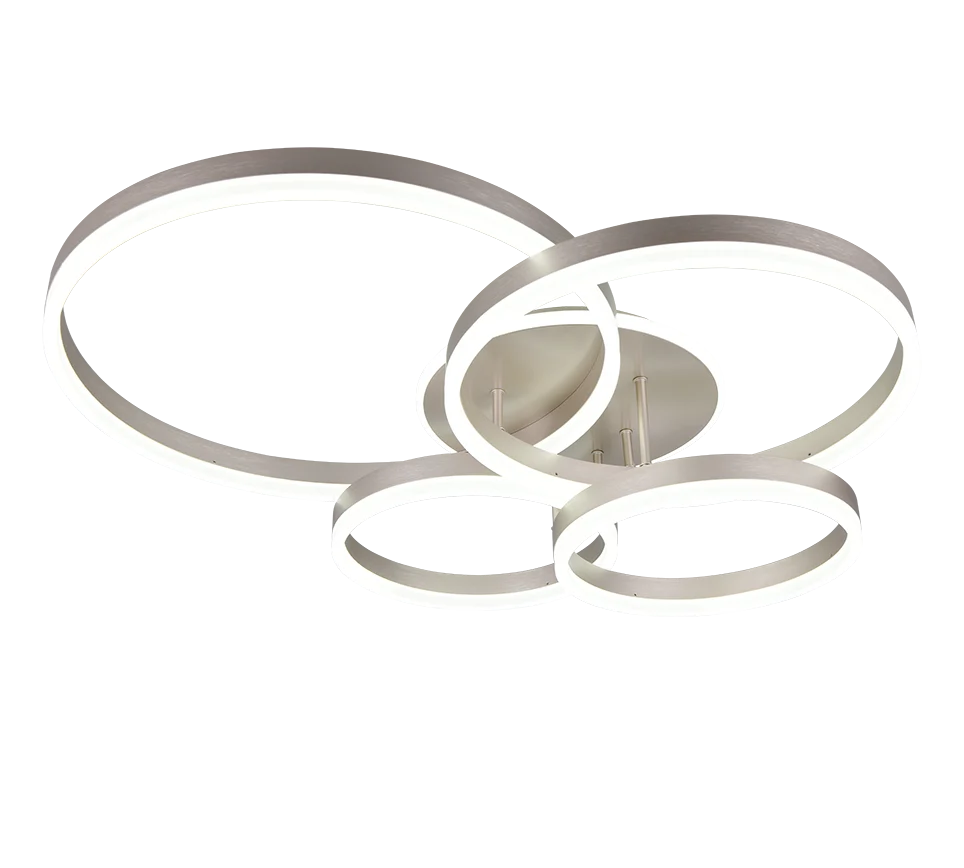 Plafón de techo Trio Drake grande LED níquel mate CCT 80cm 6