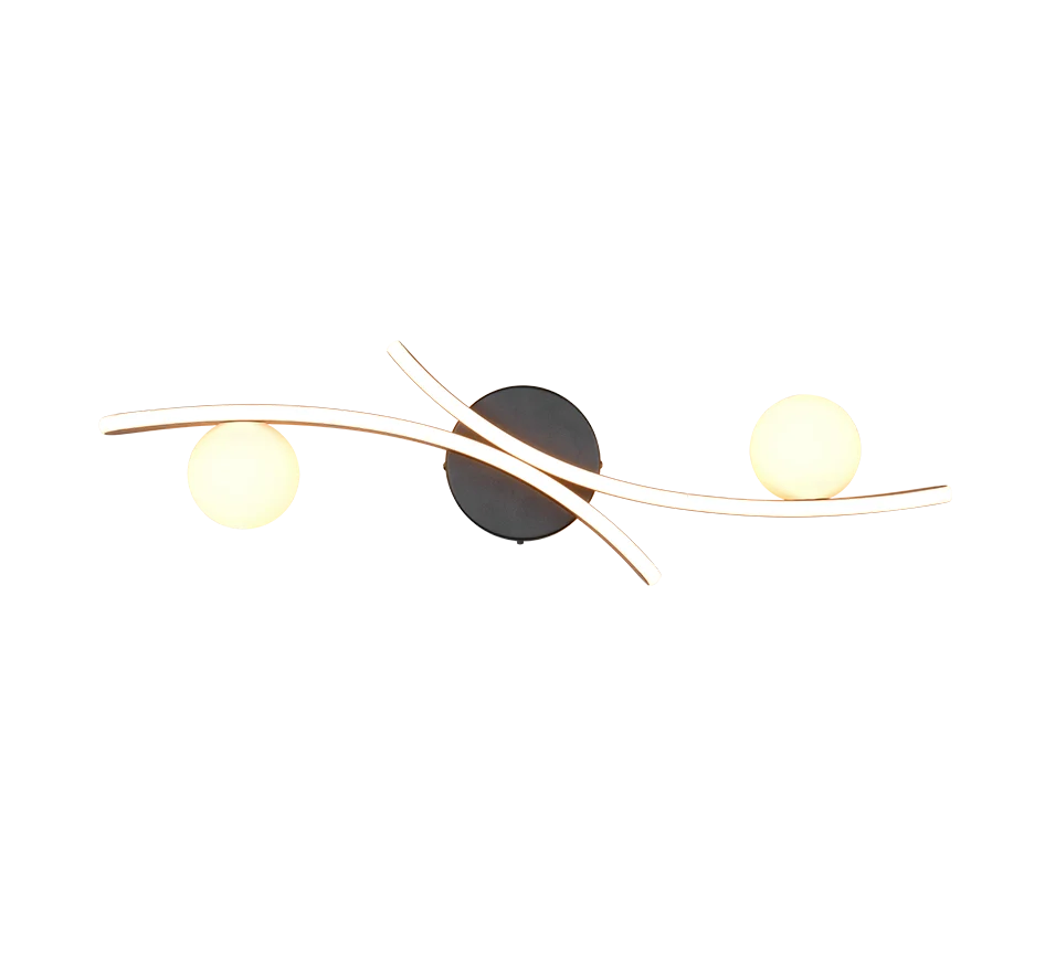 Plafón de techo Trio Napoli LED negro mate 70cm 6