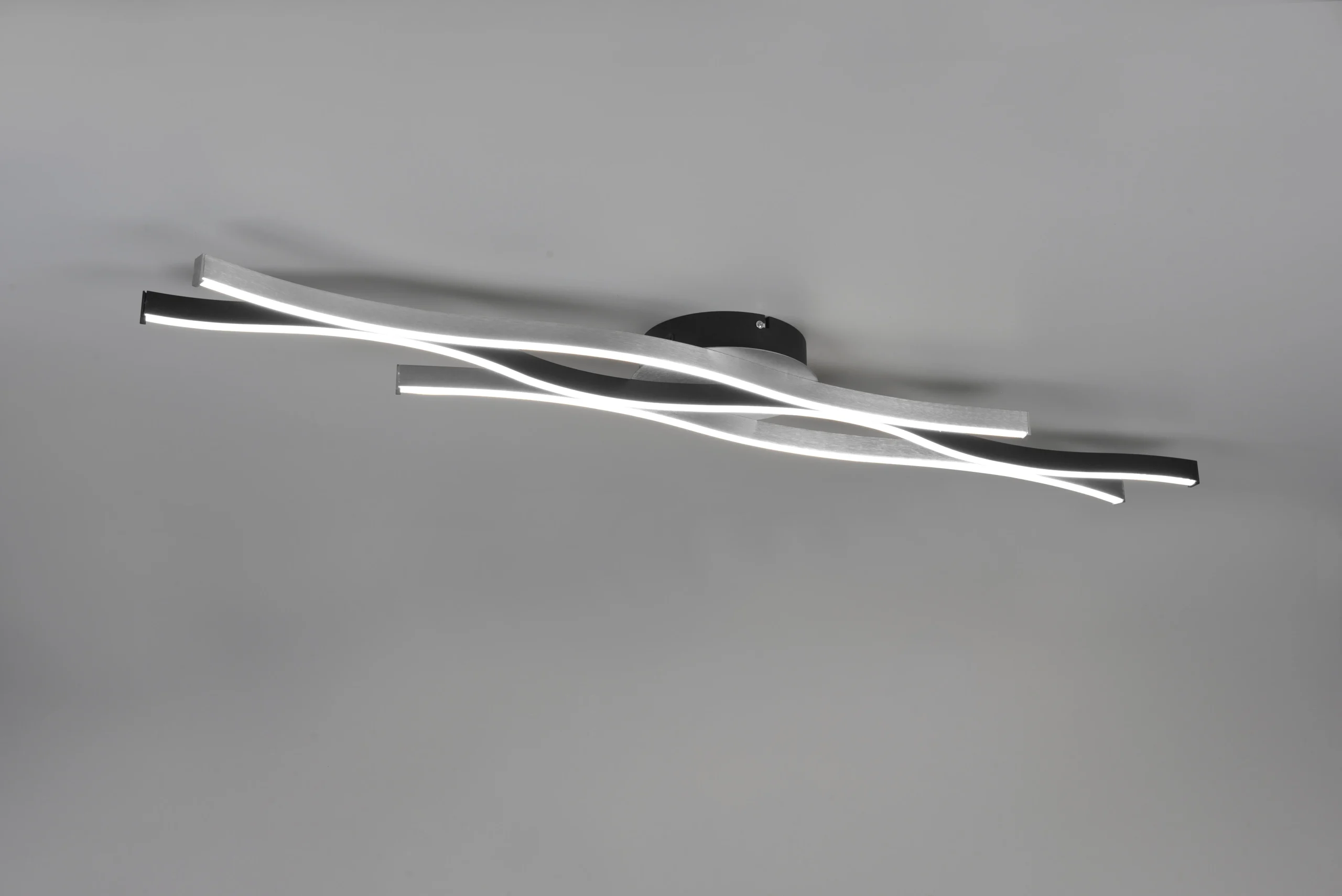 Plafón de techo Trio Blaze grande LED brushed aluminium 107,5cm 6