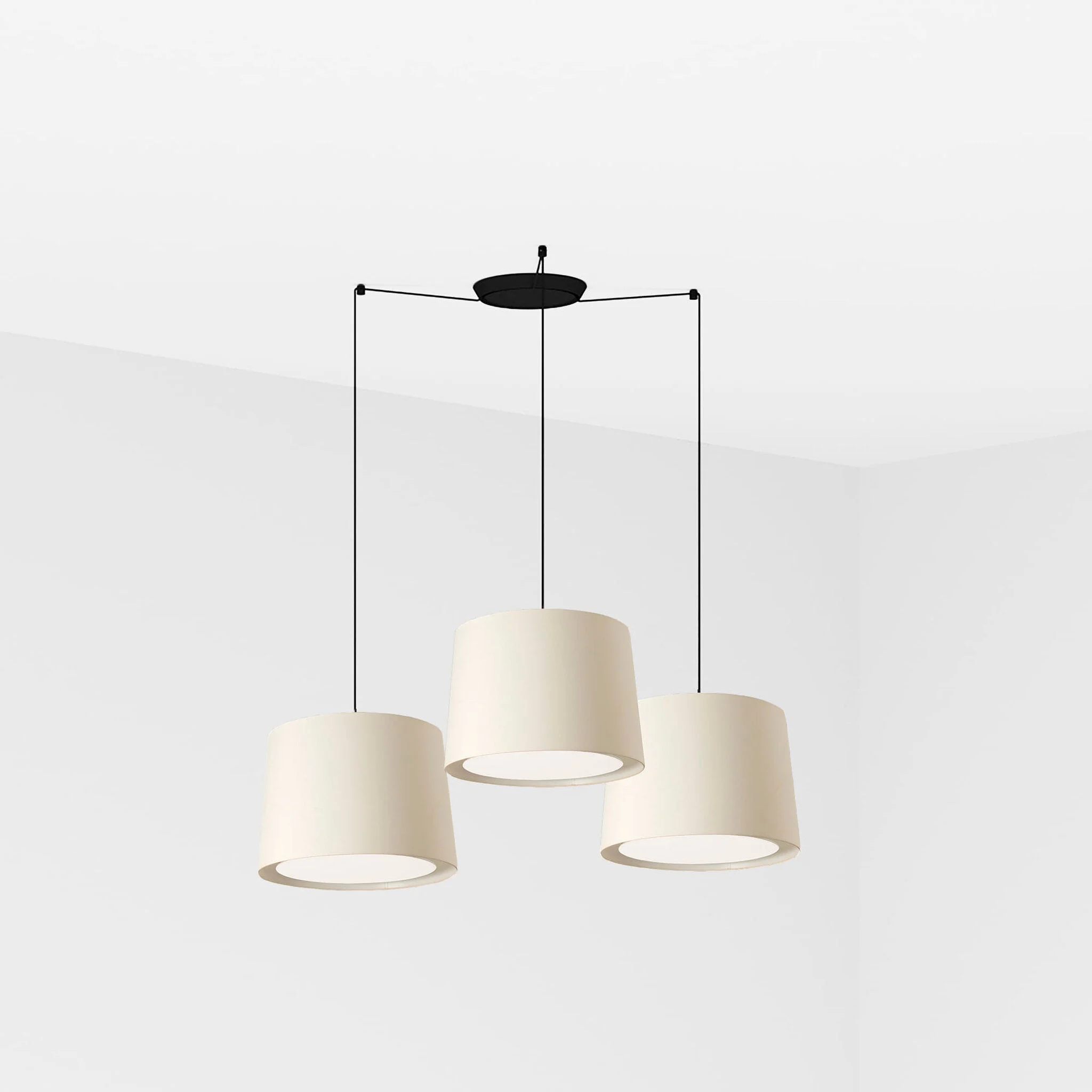 Lámpara de techo colgante Faro Conga grande 3 luces E27 LED blanco 64314-54-3L