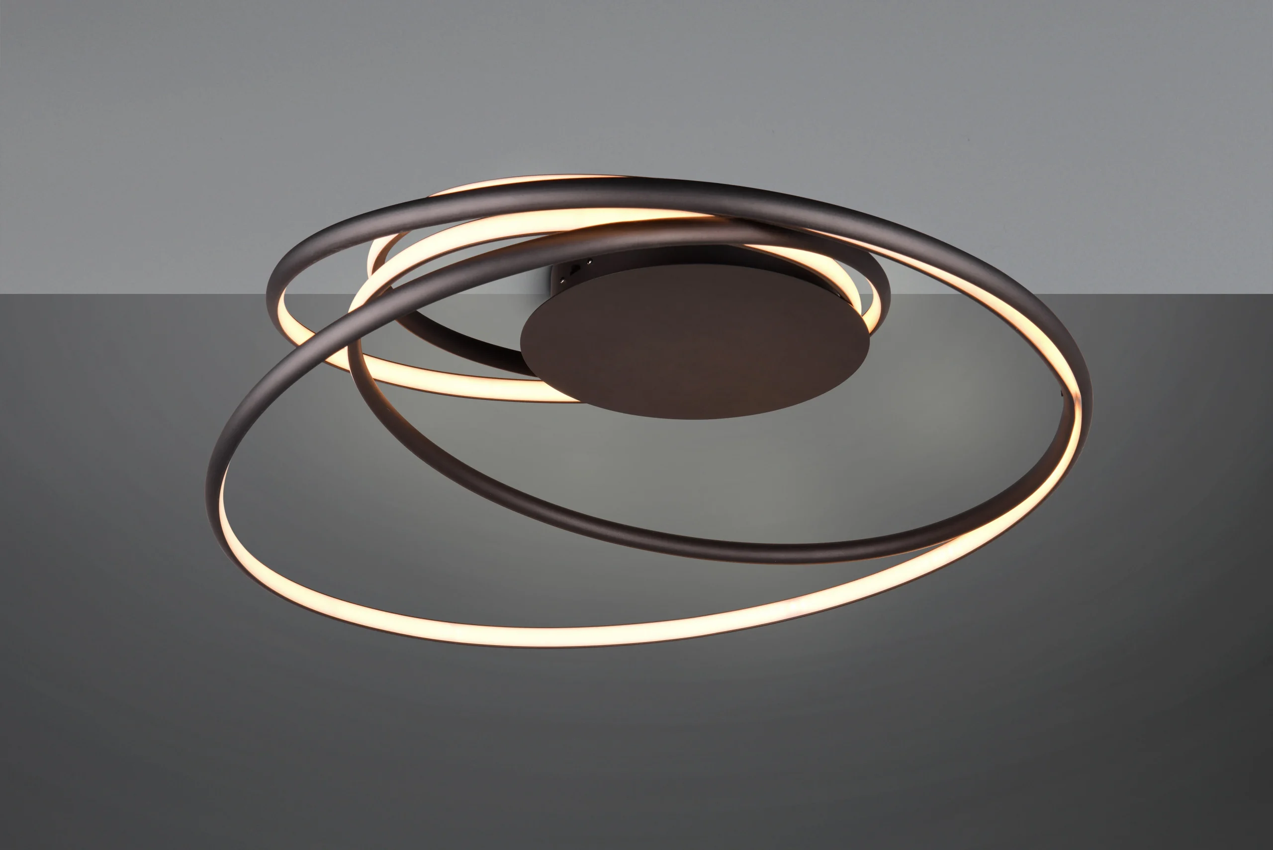 Plafón de techo Trio Nala LED negro mate Ø72cm 6