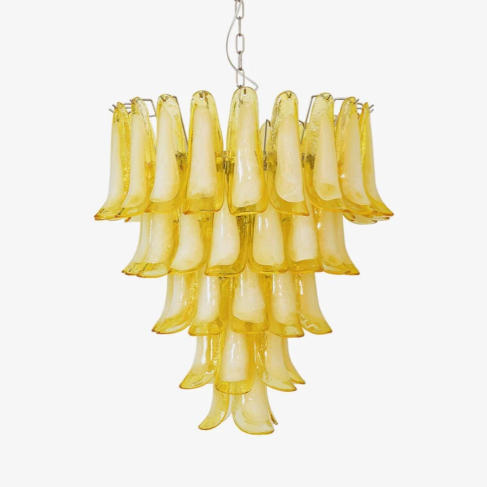 Lustra Aurora de Cristal Murano con Pétalos en Onda