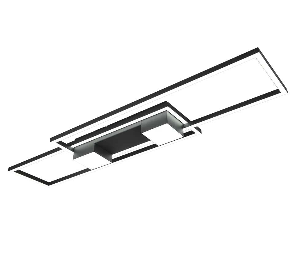 Plafón de techo Trio Albany grande LED negro mate CCT 100cm 6