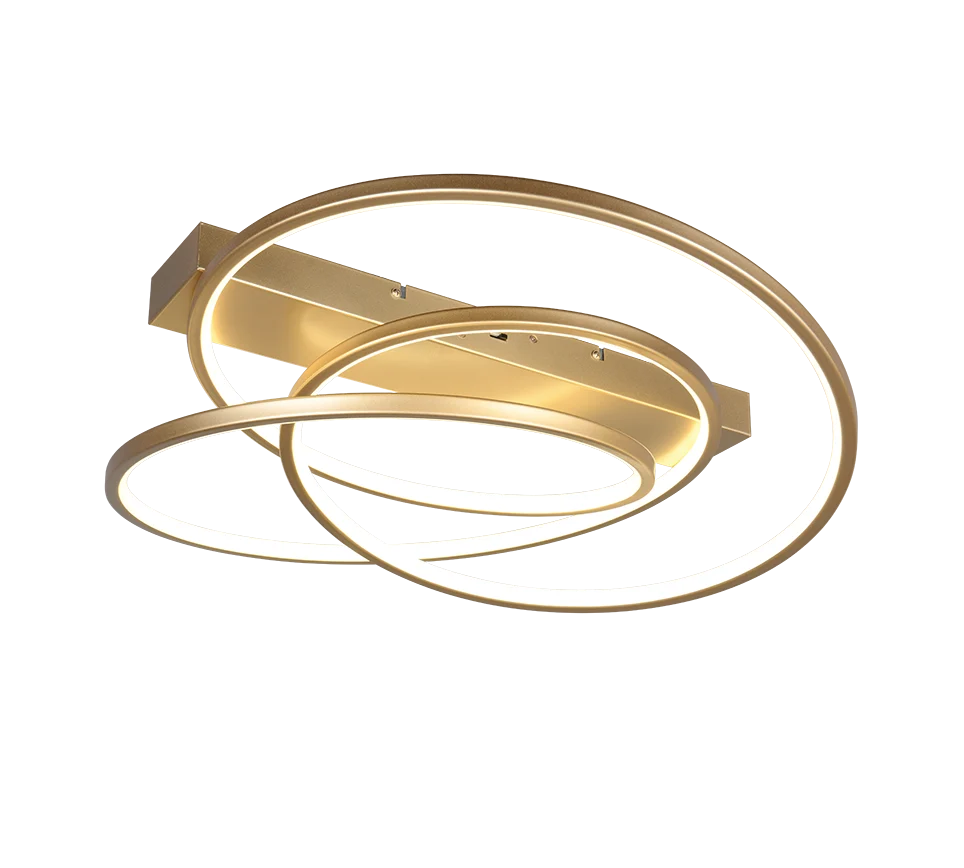 Plafón de techo Trio Darvin LED dorado 64cm 6
