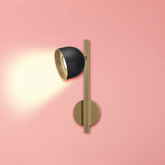 Aplique de pared LED Cúpula, 1 luz, negro