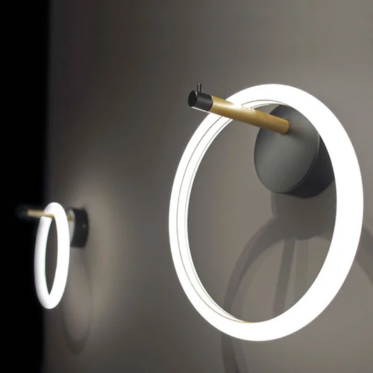 Aplique de pared LED Ulaop, un Ring, negro