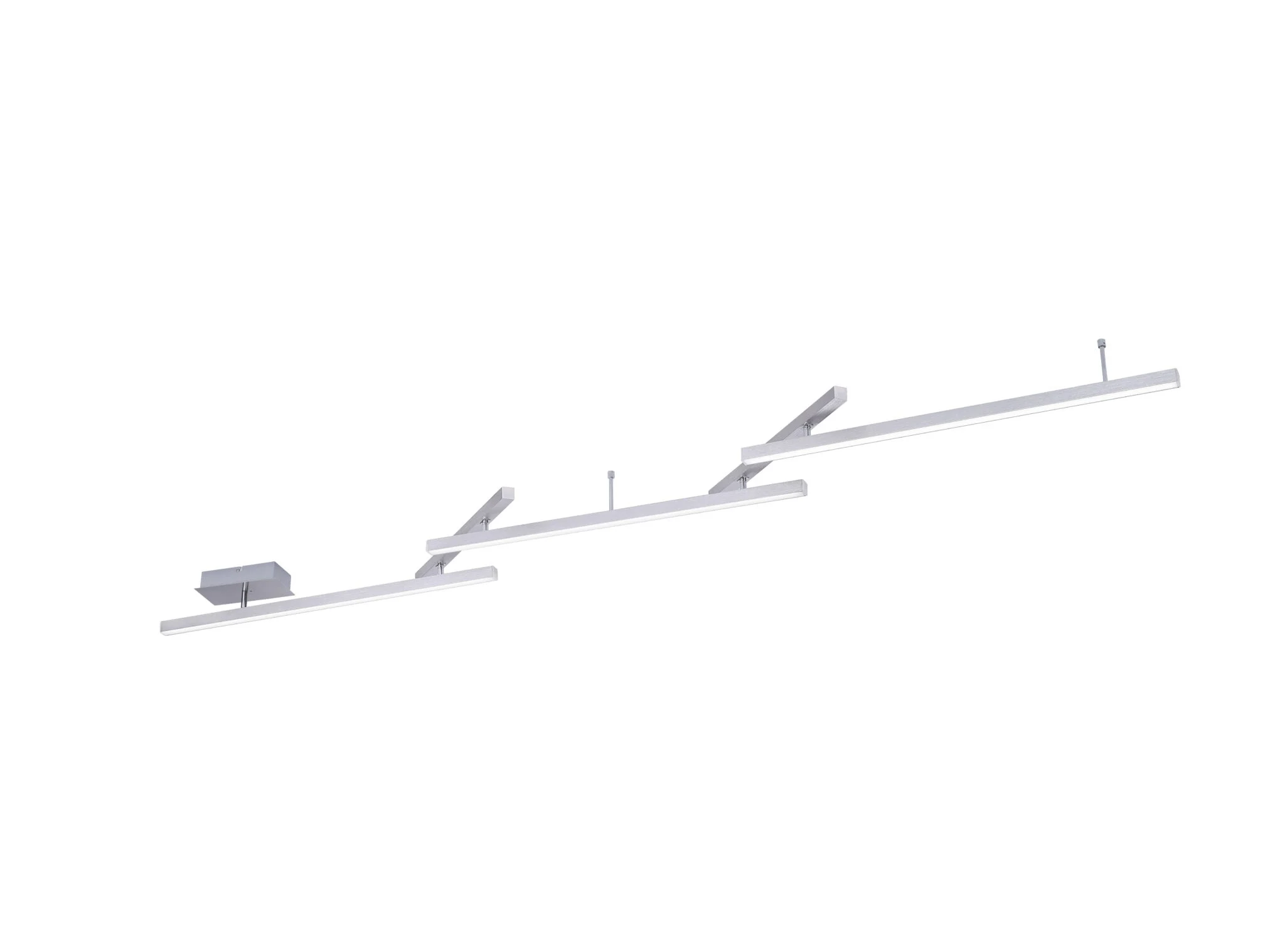 Plafón de techo Trio Melby grande LED níquel mate CCT regulable con mando 242cm 651210507