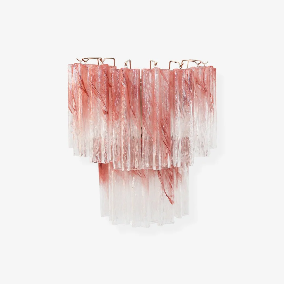 Aurora Aplique de pared Rosa Vidrio Hojas Acuarela Pasillo