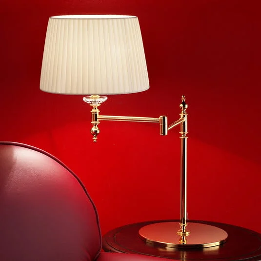 Lámpara de mesa de latón dorada Grace