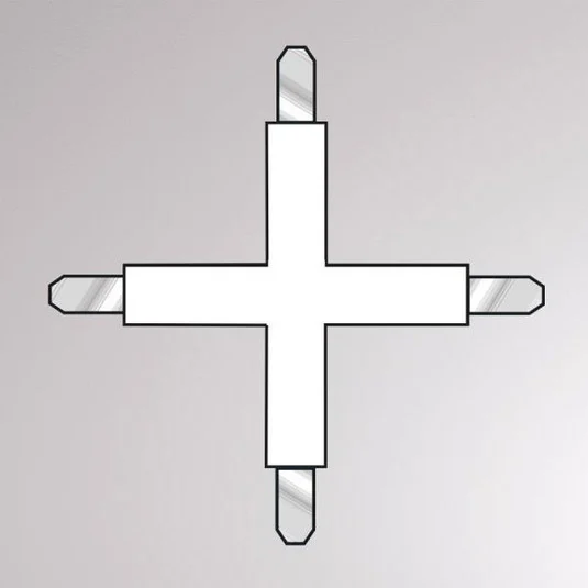 Conector transversal para riel bifásico Volare negro