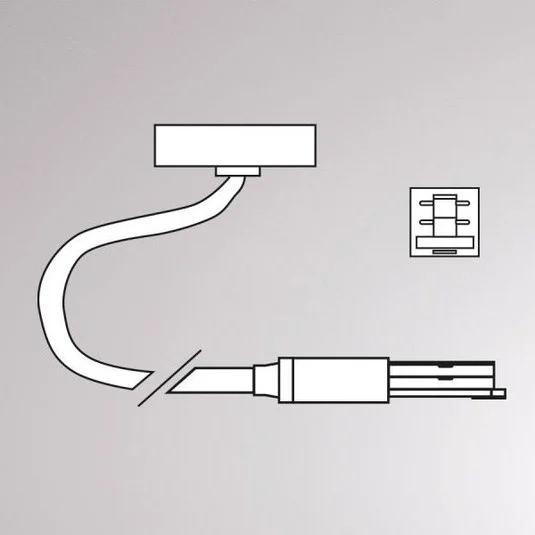 Alimentación de red Volare cable 2m, dosel, blanco