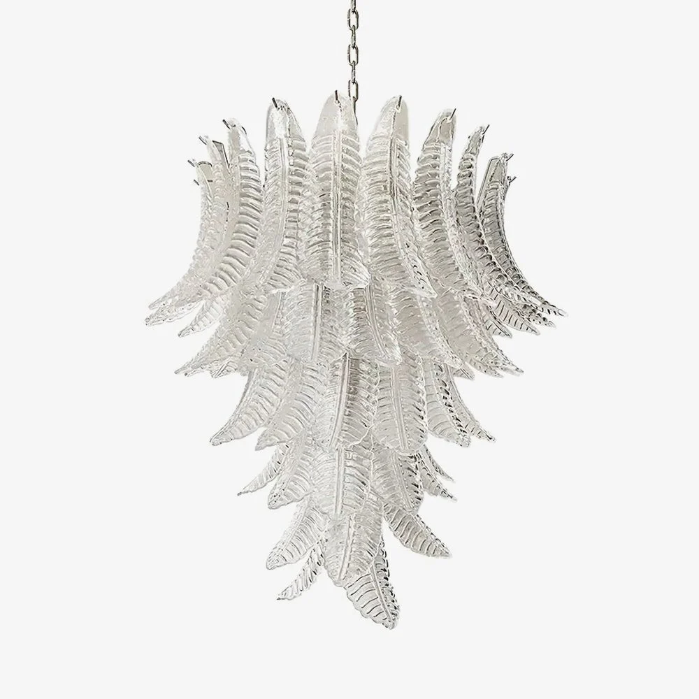 Aurora Araña De Luces Limpio Cristal Hoja Cascada Elegante