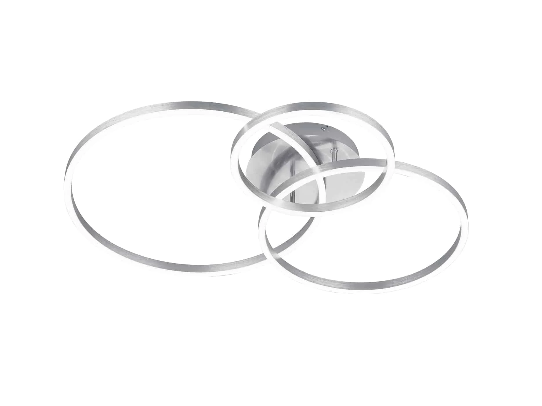 Plafón de techo Trio Winona LED níquel mate CCT regulable con mando 78cm 670810607