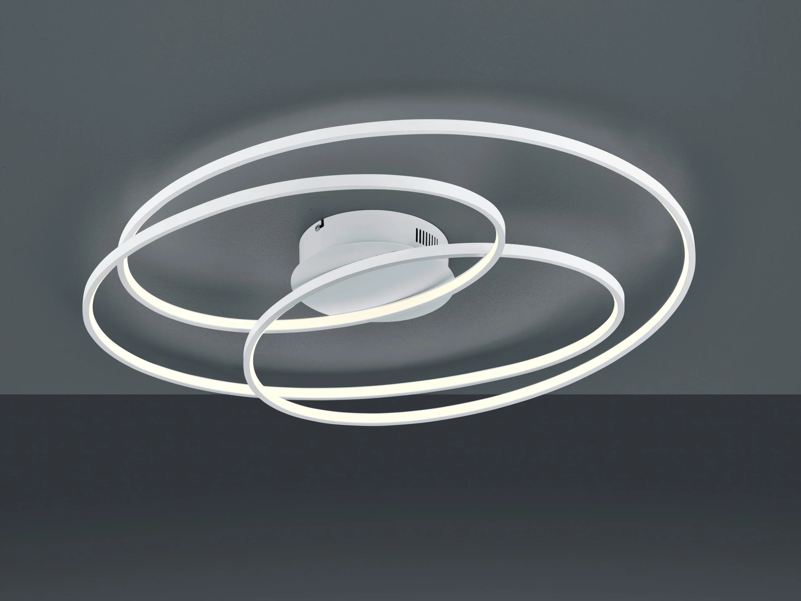 Plafón de techo Trio Gale grande LED blanco mate 3000K 80cm 6