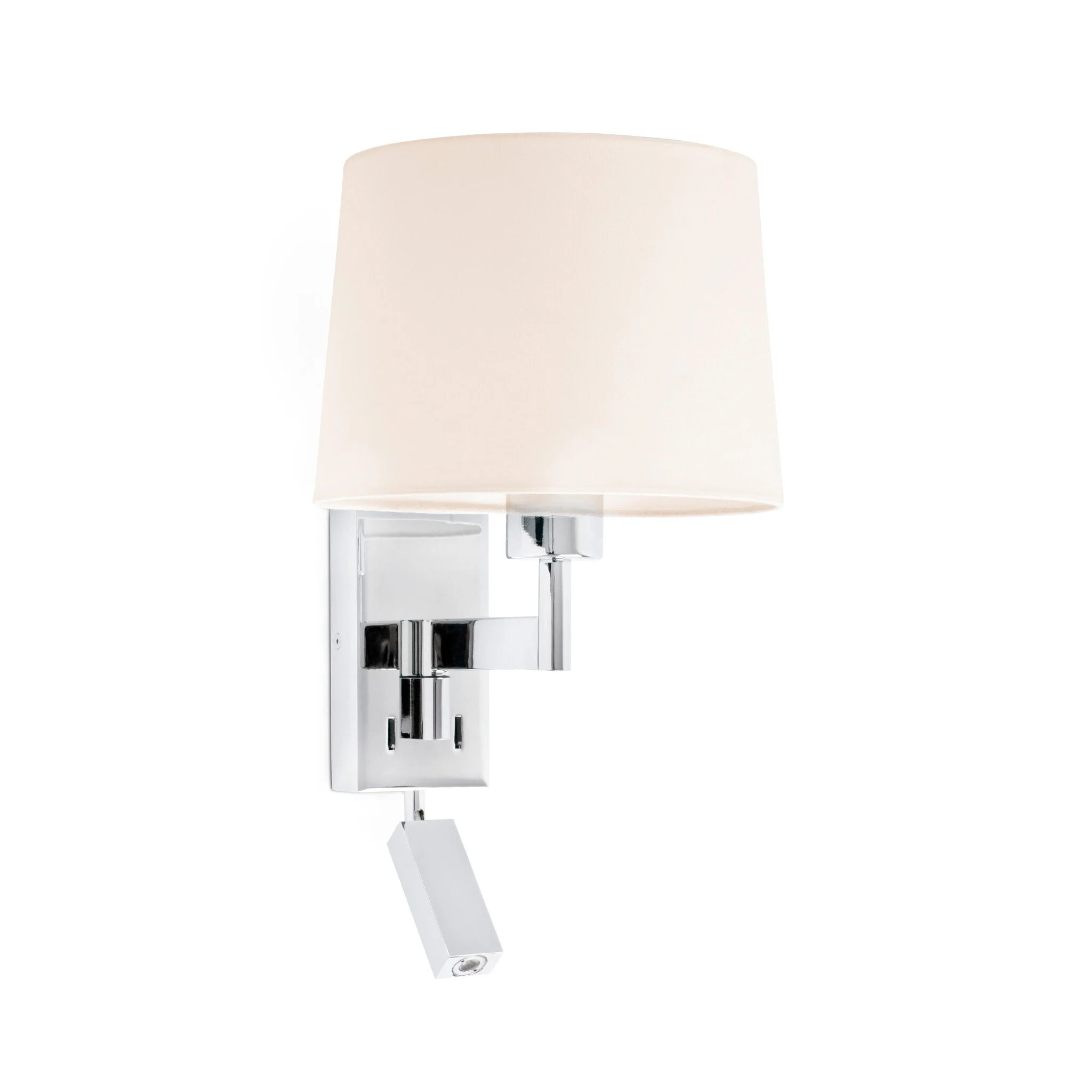 Lámpara de pared aplique Faro Artis con lector E27 LED cromo y beige 68493-02