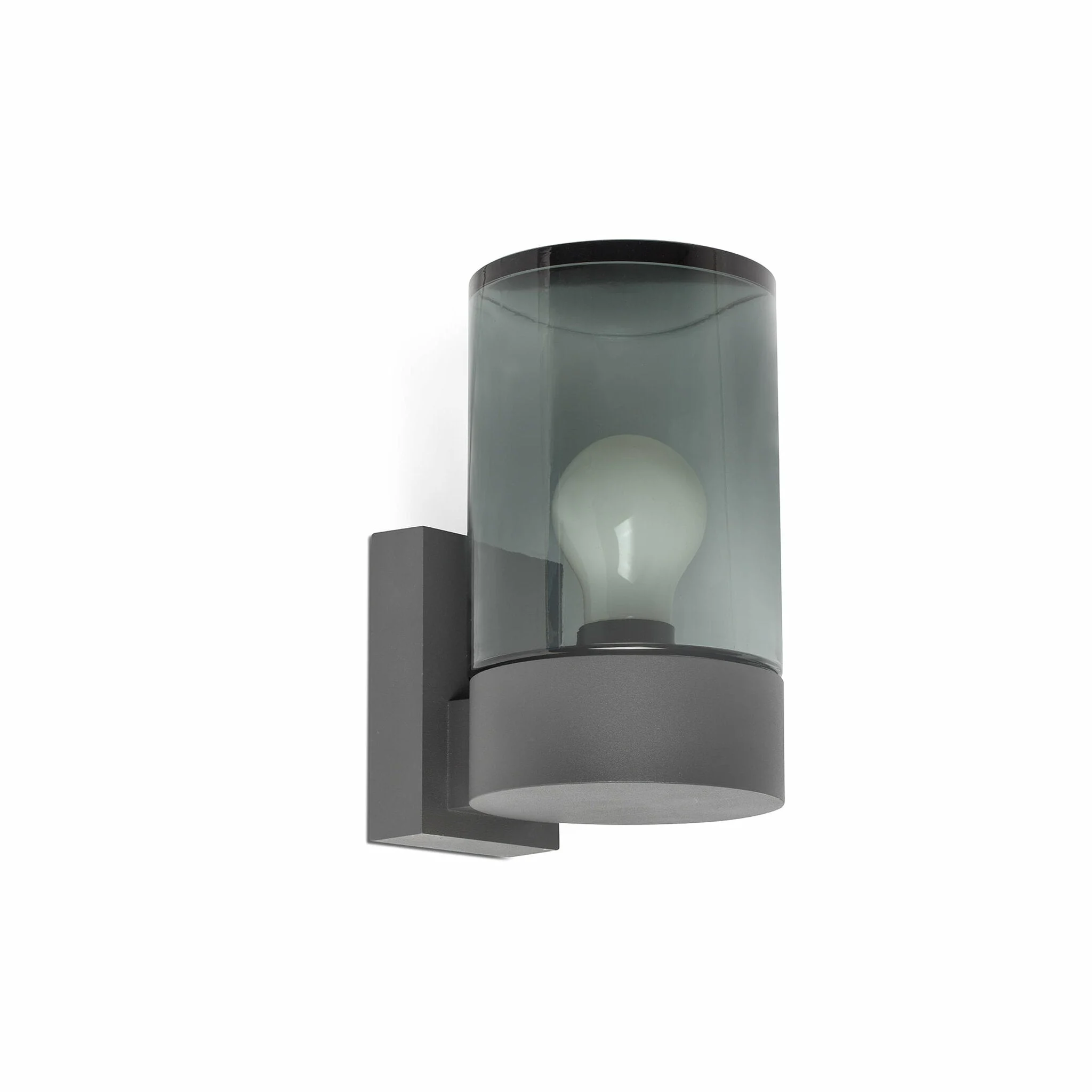 Aplique de exterior Faro Kila 20cm E27 LED gris oscuro IP65 ahumado 71744