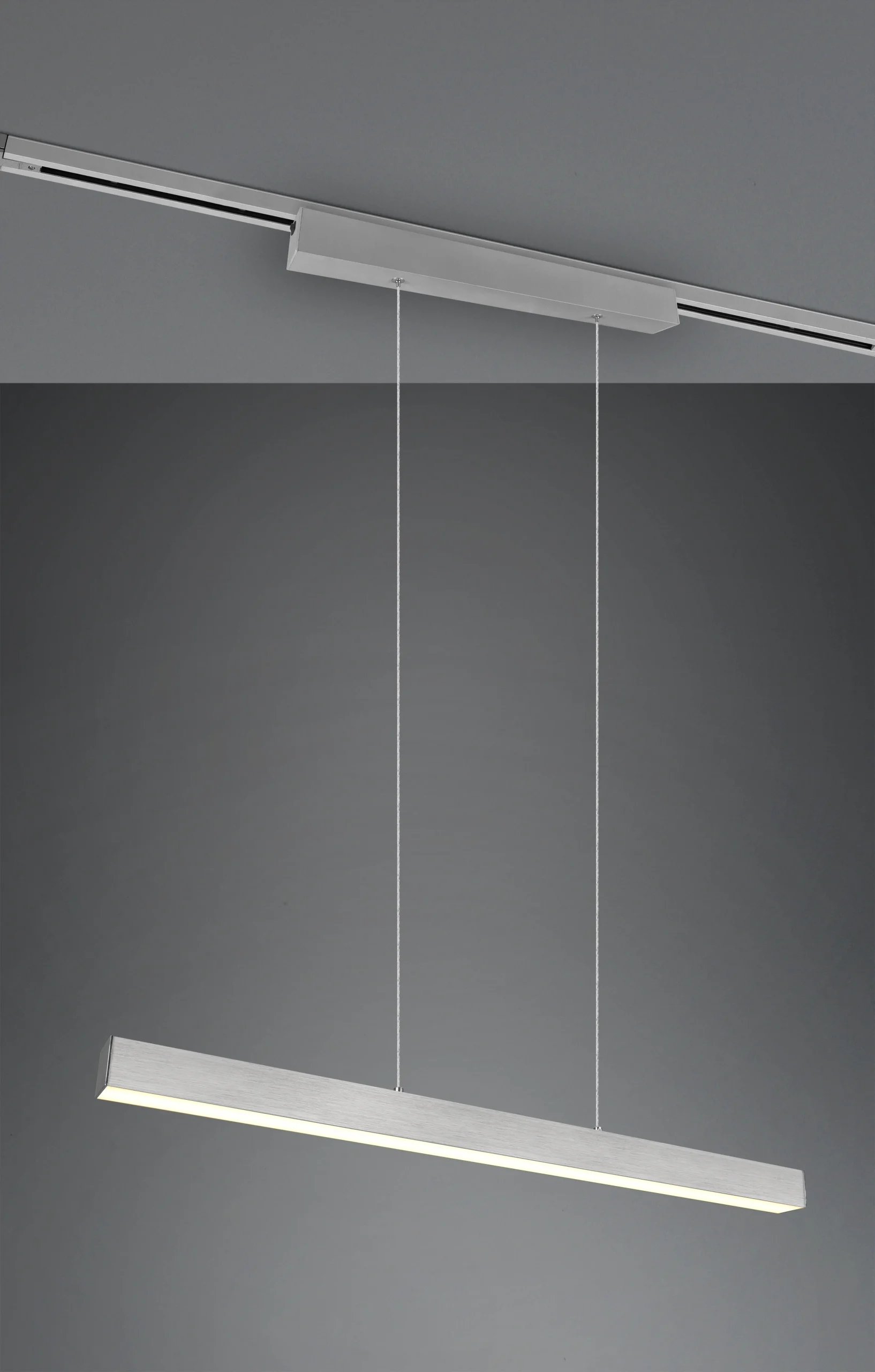 Lámpara de techo colgante Trio DUOline LED níquel mate 3000K regulable 180cm